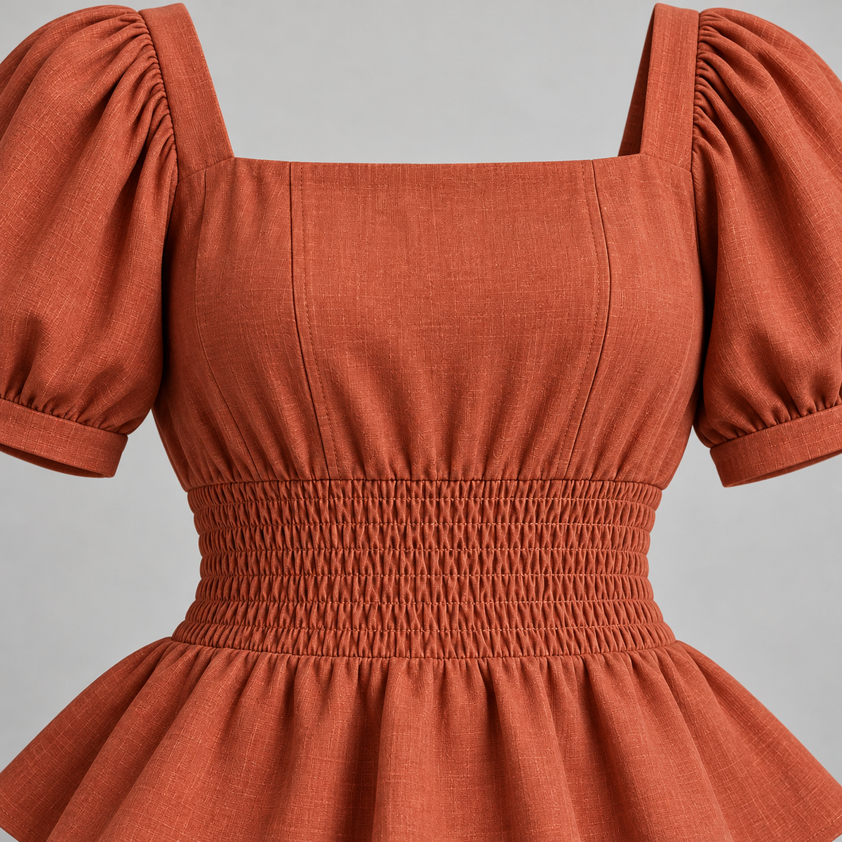 π· Gift-Worthy | Enchanting Puff-Sleeve Elegance | Timeless Smocked Peplum Blouse