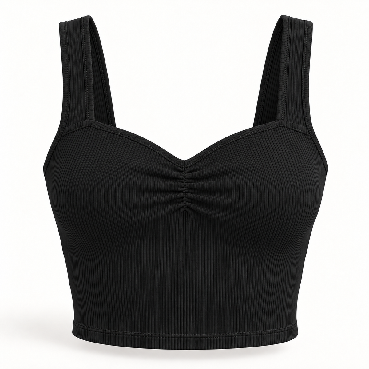 🌸 Gift-Worthy | Romantic Sweetheart Ribbed Elegance | Timeless Gathered Camisole