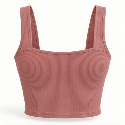 🌸 Gift-Worthy | Romantic Sweetheart Ribbed Elegance | Timeless Gathered Camisole
