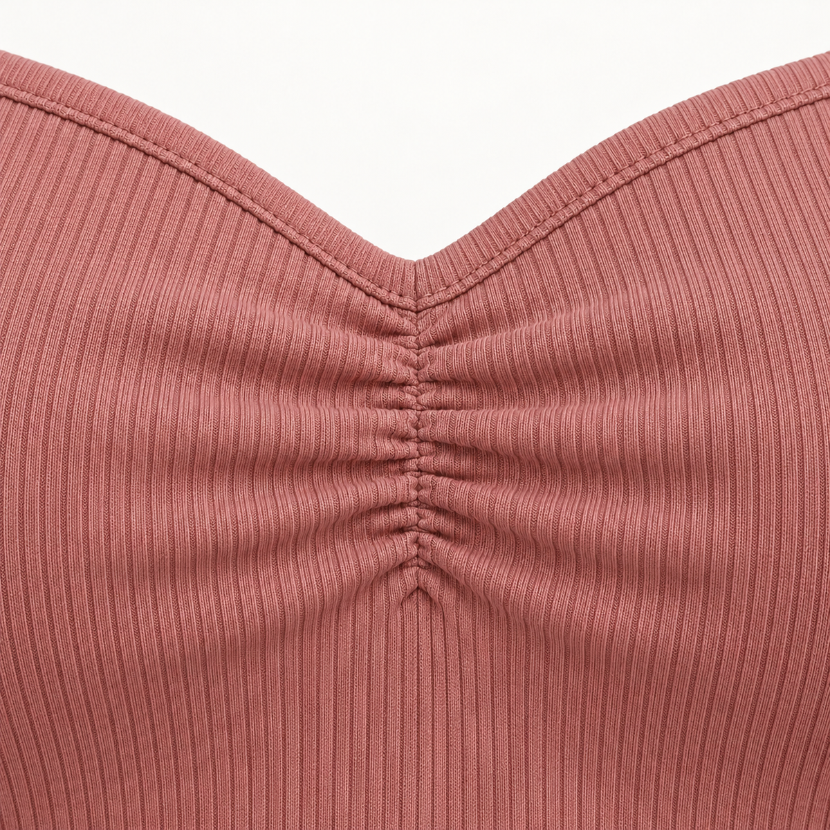 🌸 Gift-Worthy | Romantic Sweetheart Ribbed Elegance | Timeless Gathered Camisole