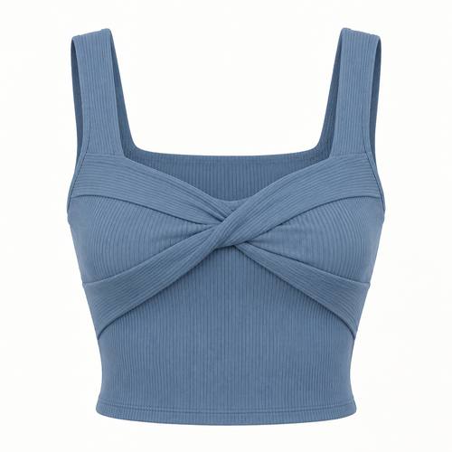 🌻 Gift-Worthy | Graceful Twist-Front Ribbed Elegance | Timeless Layered Camisole