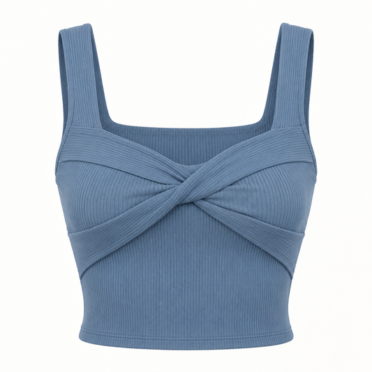 🌻 Gift-Worthy | Graceful Twist-Front Ribbed Elegance | Timeless Layered Camisole
