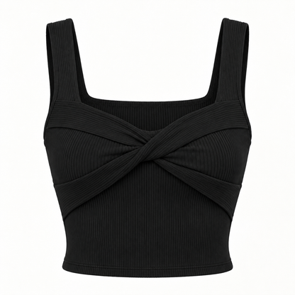 🌻 Gift-Worthy | Graceful Twist-Front Ribbed Elegance | Timeless Layered Camisole