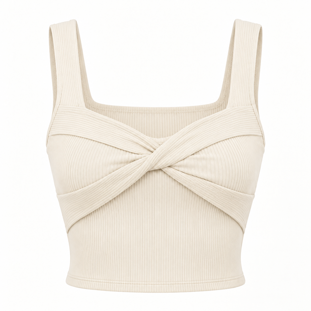 🌻 Gift-Worthy | Graceful Twist-Front Ribbed Elegance | Timeless Layered Camisole