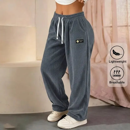 Women's Solid Straight Leg Corduroy Bottoms-100% Cotton - Image 8