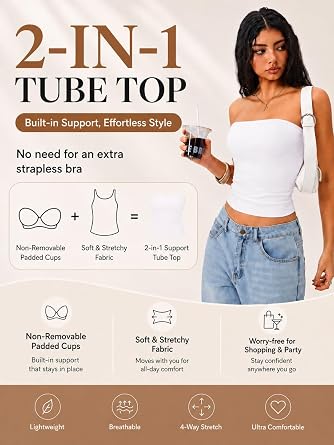 💐 Gift-Worthy | Refined Strapless Bandeau Styling | Supportive Padded Silhouette