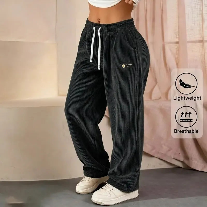 Women's Solid Straight Leg Corduroy Bottoms-100% Cotton - Image 10