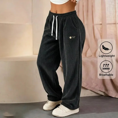 Women's Solid Straight Leg Corduroy Bottoms-100% Cotton - Image 10