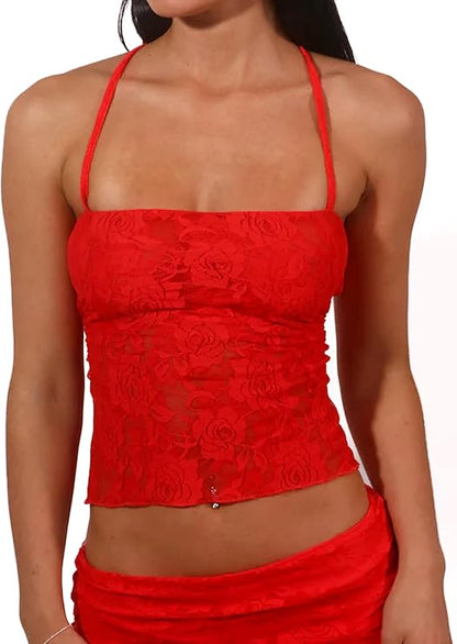 🌷 Gift-Worthy | Enchanting Floral Lace Camisole | Adjustable Backless Silhouette