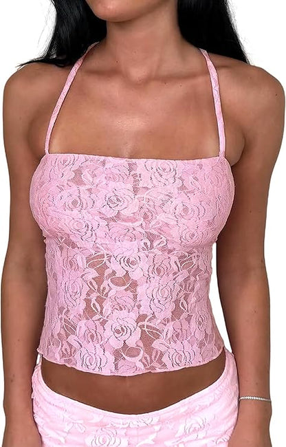 🌷 Gift-Worthy | Enchanting Floral Lace Camisole | Adjustable Backless Silhouette