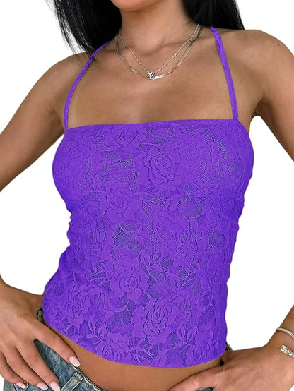 🌷 Gift-Worthy | Enchanting Floral Lace Camisole | Adjustable Backless Silhouette