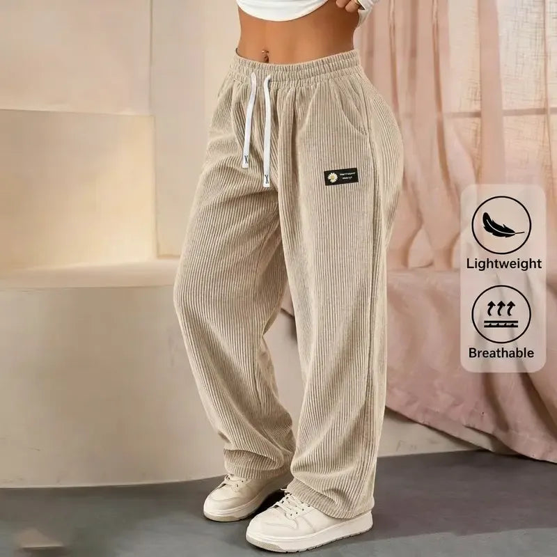Women's Solid Straight Leg Corduroy Bottoms-100% Cotton - Image 9